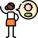A woman nominating a charity